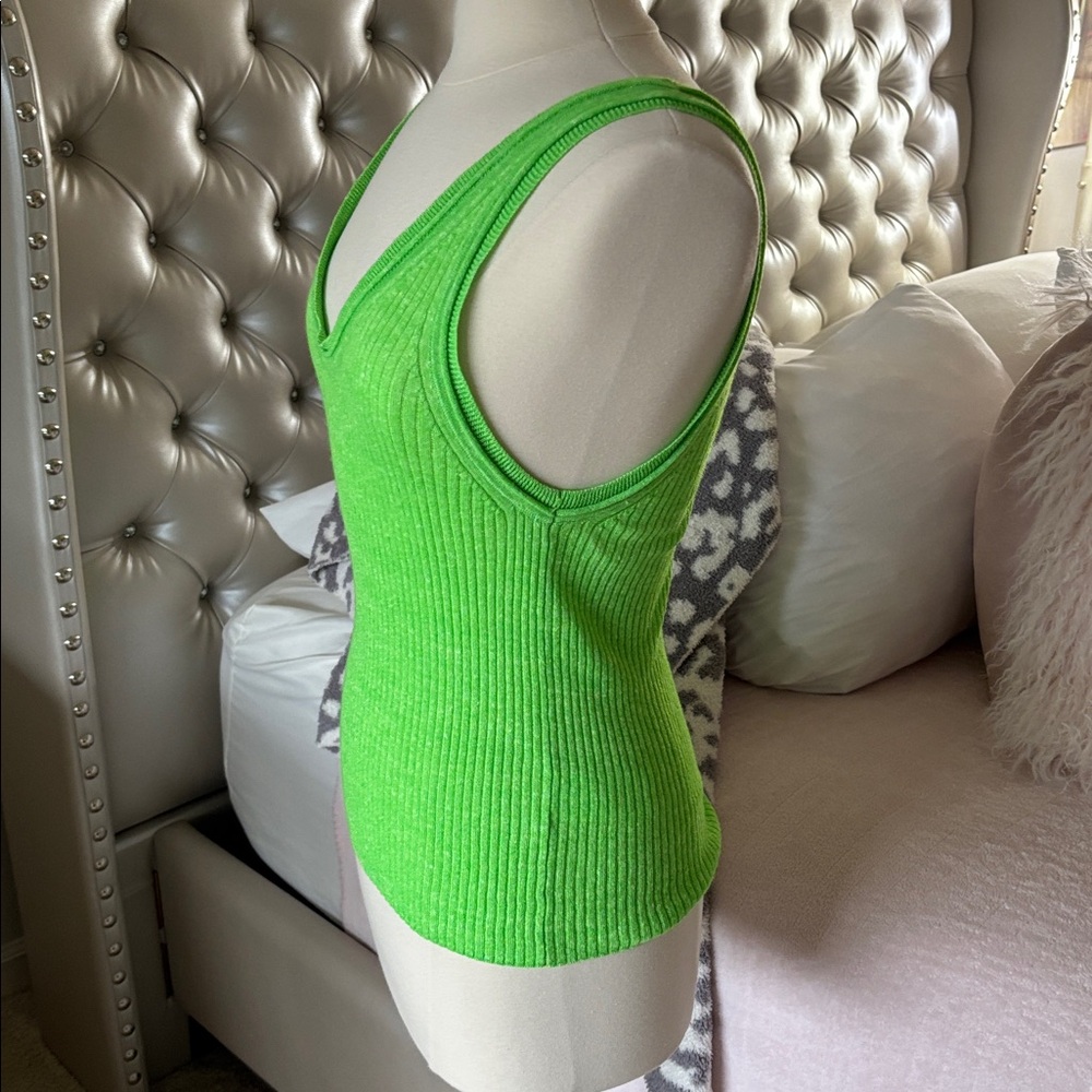 J. Crew Bright Green Ribbed Sweater Tank - Picture 4 of 5